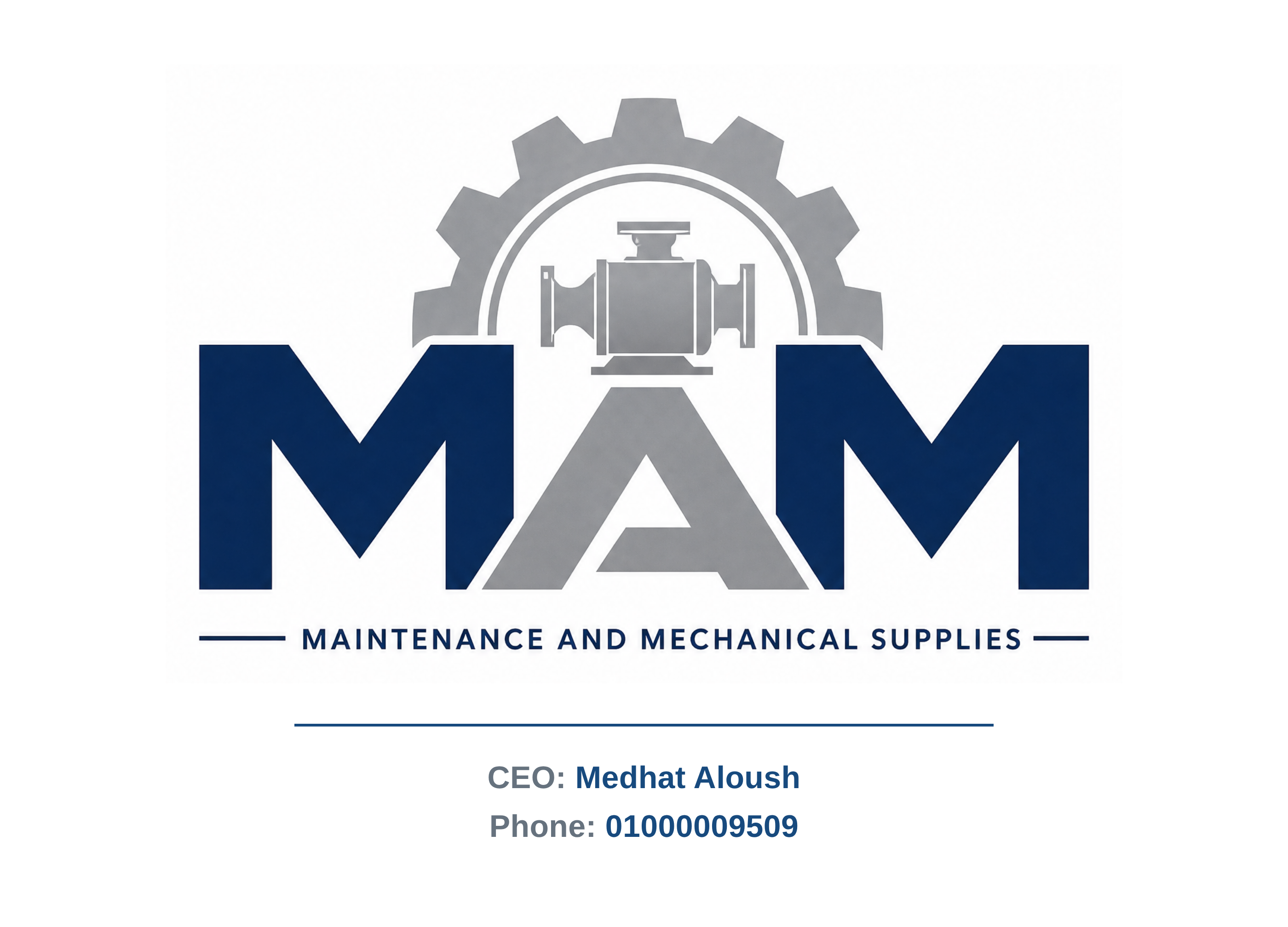 MAM contact logo lockup containing CEO and phone details